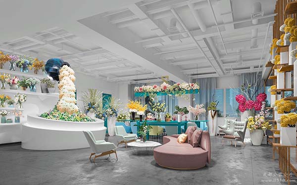 花艺师教育培训学校展厅装修效果图