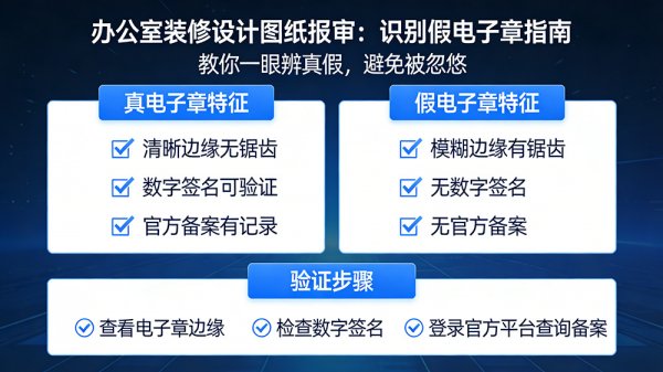 办公室装修设计图纸报审注意了：教你一眼识别假电子章，避免被忽悠！